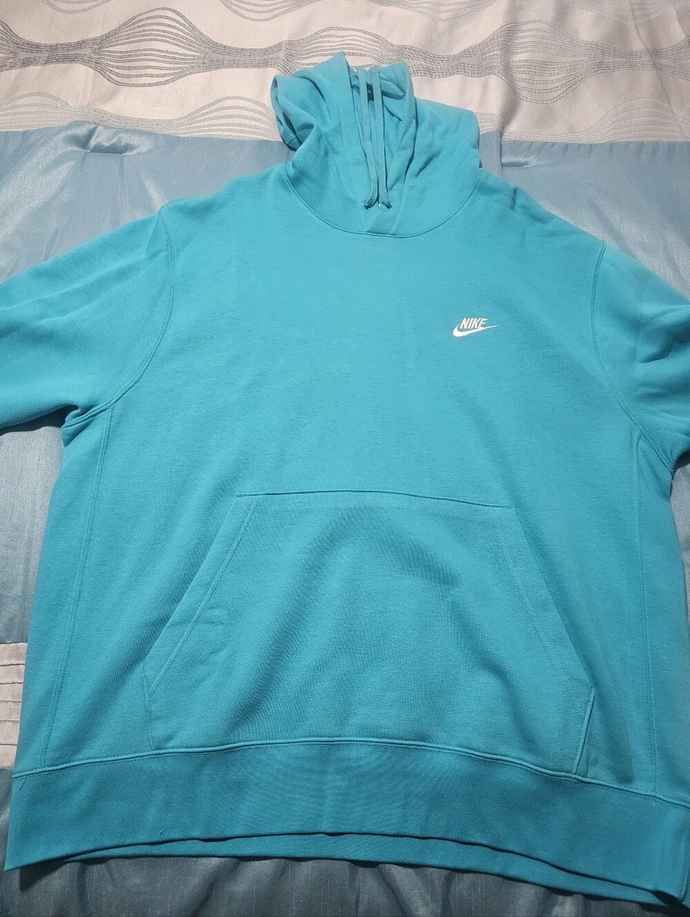 Nike Men’s Teal Crewneck Hoodie with White Swoosh